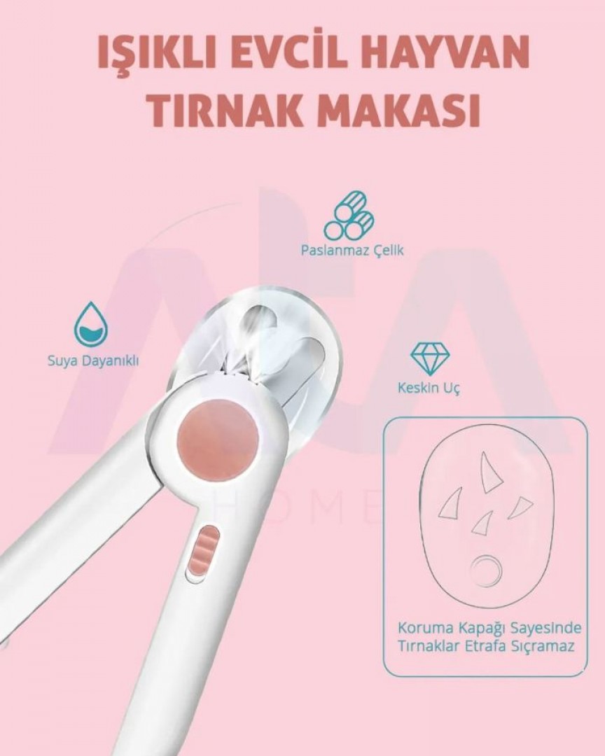 LED Işıklı Kedi Tırnak Makası (Pembe)