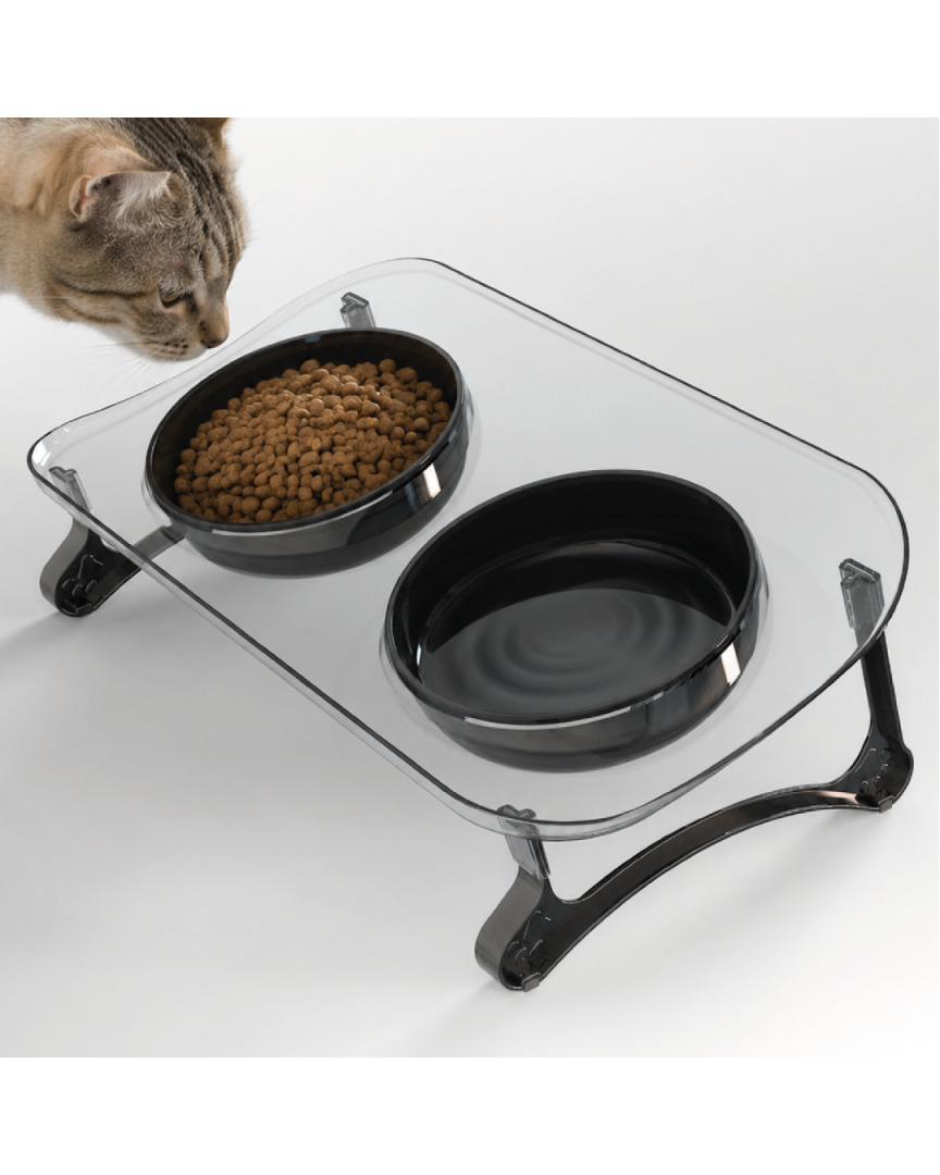 Kedi Mama Kabı, Kedi Köpek Mama ve Su Kabı, Çift Kaseli 15° Eğimli Yükseltilmiş Mama Kabı 