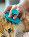 Yumuşak Silikon Uçlu Kedi ve Köpek Tarağı – Kullanımı Kolay Silikon Taraklar, Kedi Silikon Tarak Masaj Tarağı Modeli, Yumuşak Dokulu Silikon Kedi Tarağı  ATAPET (Mavi)