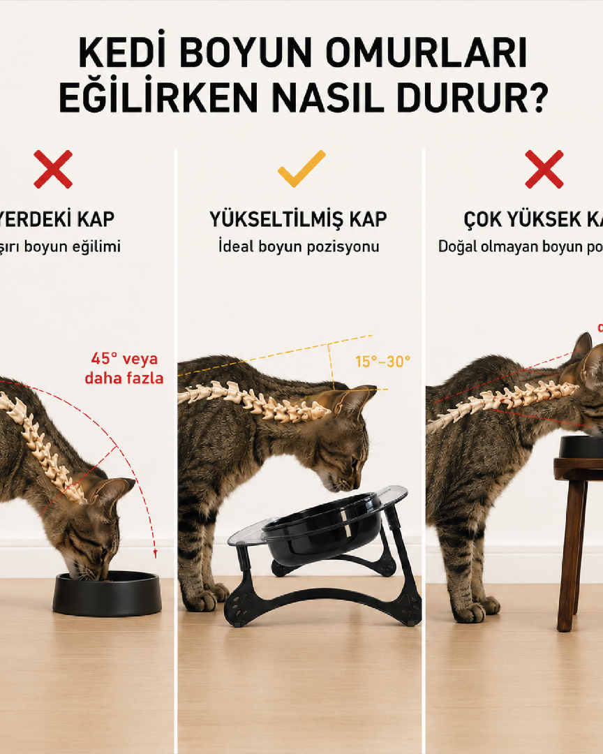 Kedi Köpek Mama ve Su Kabı, Çift Kaseli 15° Eğimli Yükseltilmiş Mama Kabı Kedi Köpek Mama ve Su Kabı, Çift Kaseli 15° Eğimli Yükseltilmiş Mama Kabı