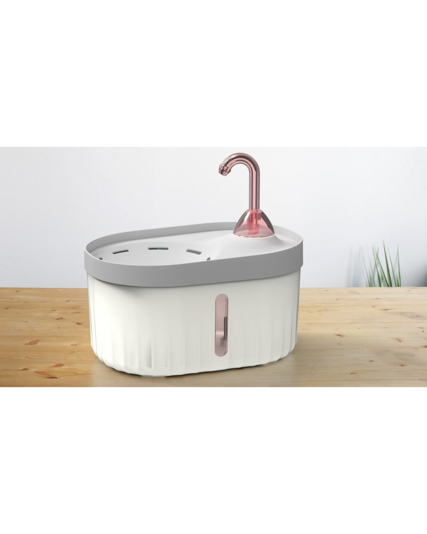 Otomatik Kedi Su Pınarı Ultra Sessiz Kedi Su Sebili 40db Usb Bağlantılı 2,3 Lt (Pembe, Standart) Aquata Ayarlanabilir Musluk Kedi Su Filtreli Kedi Su Şelalesi ATAPET