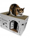 Karton Kedi Tırmalama ve Dinlenme Evi – Karton Kedi Tırmalama, Dayanıklı Yapılı Karton Kedi Tırmalama Evi, XL Boy Karton Kedi Evi, Büyük ve Uzun Kedilere Uygun Karton Kedi Evleri Modeli ATAPET