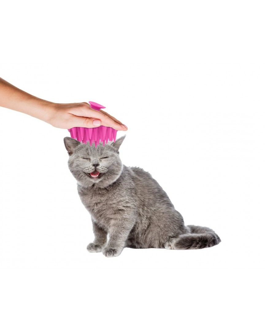 Yumuşak Silikon Uçlu Kedi ve Köpek Tarağı – Kullanımı Kolay Silikon Taraklar, Kedi Silikon Tarak Masaj Tarağı Modeli, Yumuşak Dokulu Silikon Kedi Tarağı  ATAPET (Pembe)