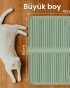 Silikon Kedi Kumu Paspası Yeşil  Yıkanabilir Kedi Tuvaleti Matı 40x60  Kedi Mama Matı