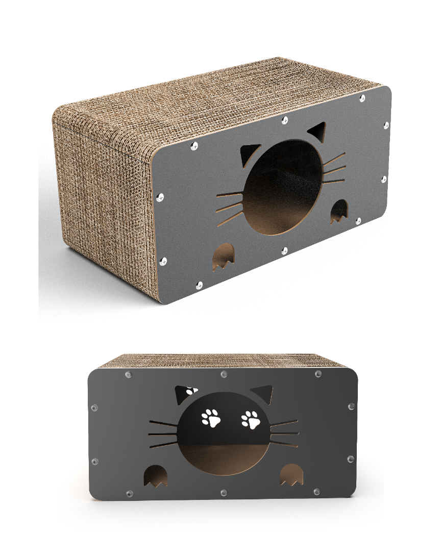 Ahşap kedi ev Doğal karton Tırmalama kedi Evi Büyük Boy Ahşap Kedi Evleri (Antrasit/ Karton) Kedi Evi Kapalı Evcil Hayvan Tırmalama Evi Ahşap Kedi Ev Yatak Tırmalama Kedi Kanepesi ATAPET