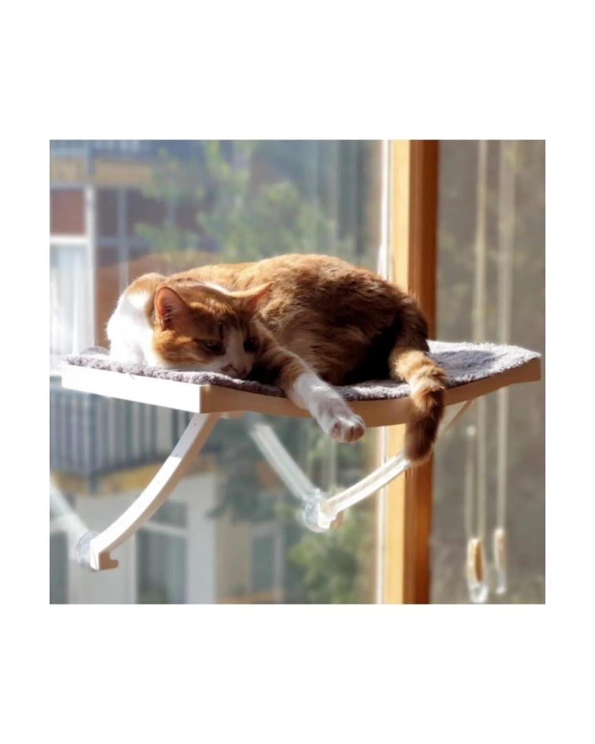 Cama Asılan Vantuzlu Plastik Kedi Yatağı  (Beyaz)